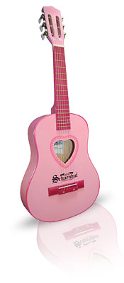 Pink Heart Acoustic Guitar