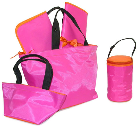 Berry Orange 5 Piece Tote Set From The Pink Superstore