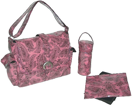 Diaper Bag Paisley Pink Laminated Buckle Bag From The Pink Superstore