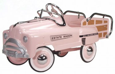Retro Pink Sedan Pink Pedal Car  From The Pink Superstore