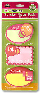 Chat Texting Sticky Note Pad  From The Pink Superstore