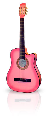  : Pink Acoustic Cutaway Guitar $52.00 Add A Black Guitar Stand $18.00