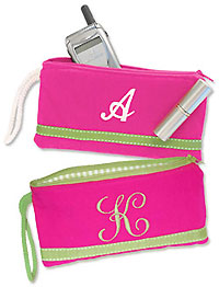 Belle Bags Pink & Lime Wristlet From The Pink Superstore