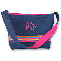 Belle Bags Denim & Pink Handbag From The Pink Superstore