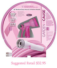 Pink Hose & Nozzle Set Garden For The Cause From The Pink Superstore